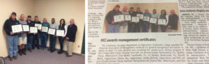 Hub Labels Employees Awarded the HCC Management Certification