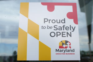 Window Cling: Proud to Safely Open