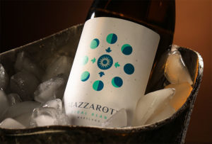 Bottle of Mazzroth wine sitting in a bucket of ice