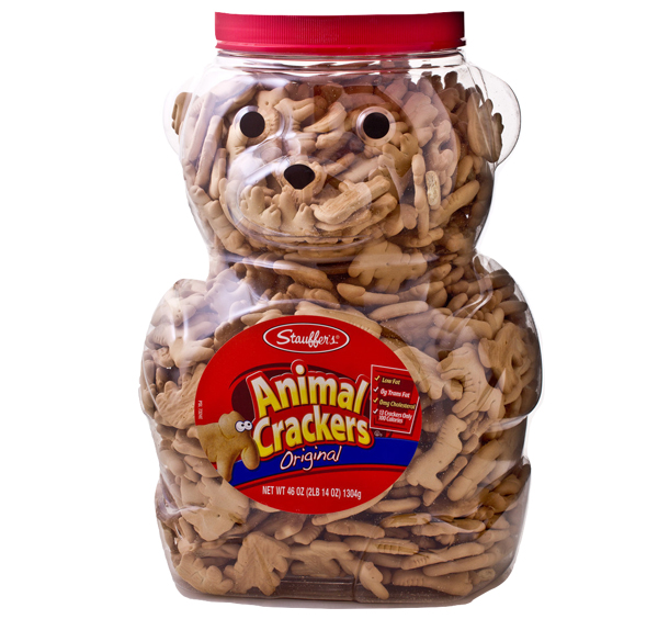 Teddy Bear shaped container of Animal Crackers