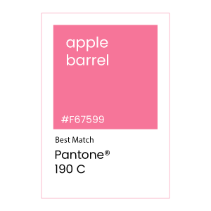 Pantone 190 C Apple Barrel Labels